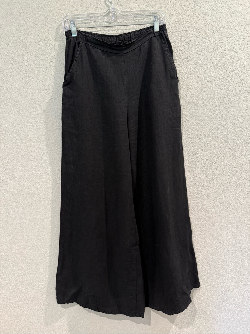 Match Point Black Wide Leg Linen Pants long size S